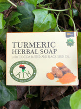 Load image into Gallery viewer, 🍠Tumeric Herbal Soap! (With Cocoa Butter and Black Seed Oil) 🍠

